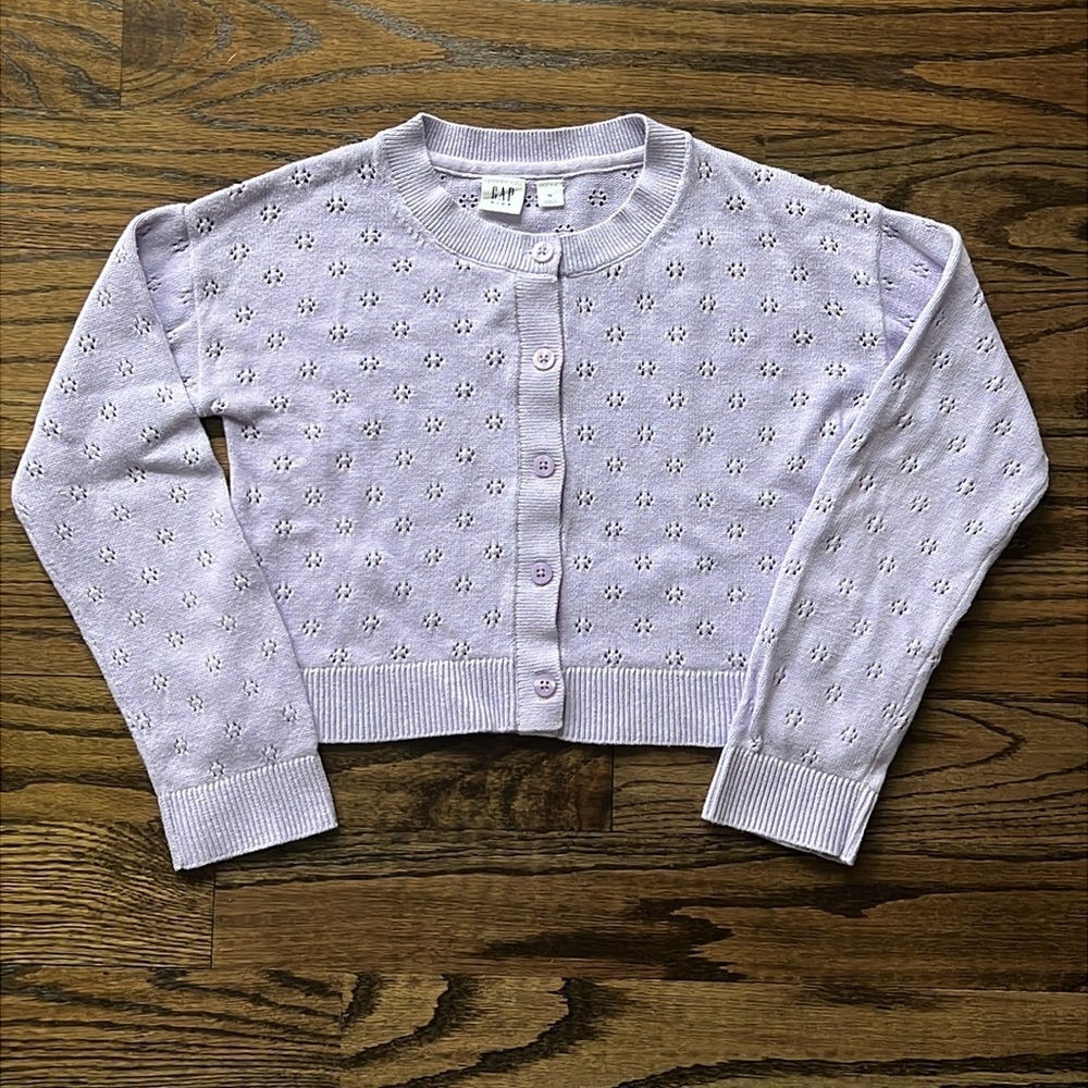 GAP Knit Girl Cardigan Purple Size 8 Medium - Picture 14 of 14